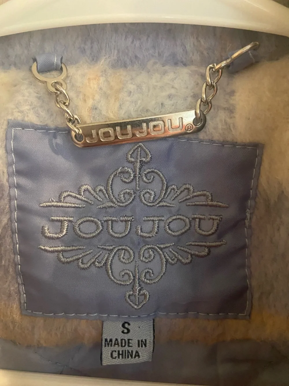 Jou Jou Light Blue Embroidered Label Coat - Picture 2 of 4